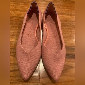 Rothy’s “THE POINT” Blush Pink Knit Pointed Toe Slip On Flats Women's Sz 9.5